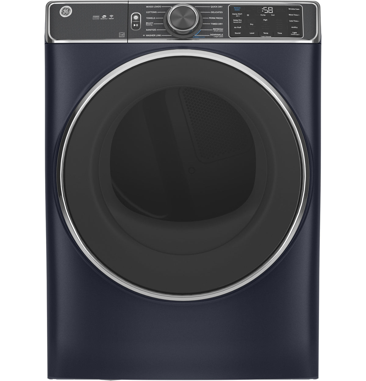 GE 7.8-cu ft Stackable Steam Cycle Electric Dryer (Sapphire Blue) ENERGY STAR