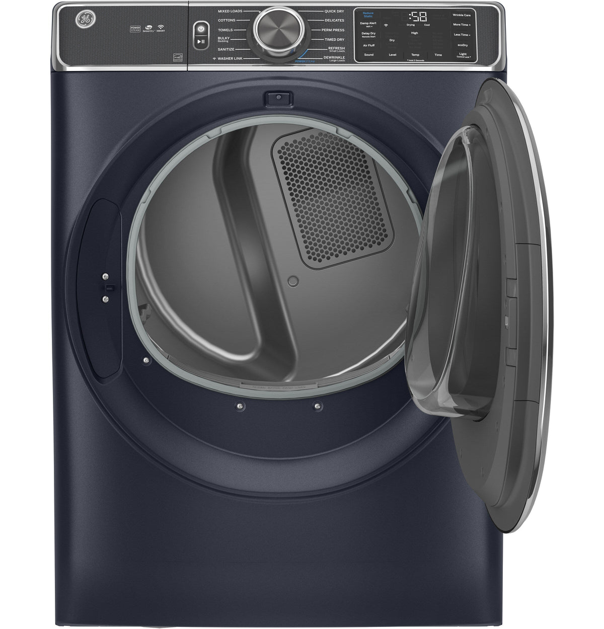 GE 7.8-cu ft Stackable Steam Cycle Electric Dryer (Sapphire Blue) ENERGY STAR