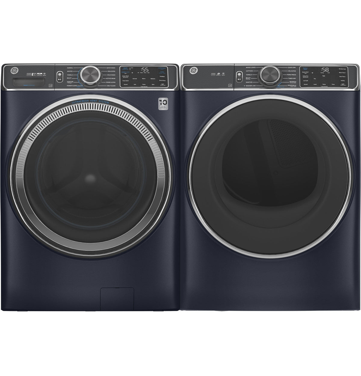 GE 7.8-cu ft Stackable Steam Cycle Electric Dryer (Sapphire Blue) ENERGY STAR