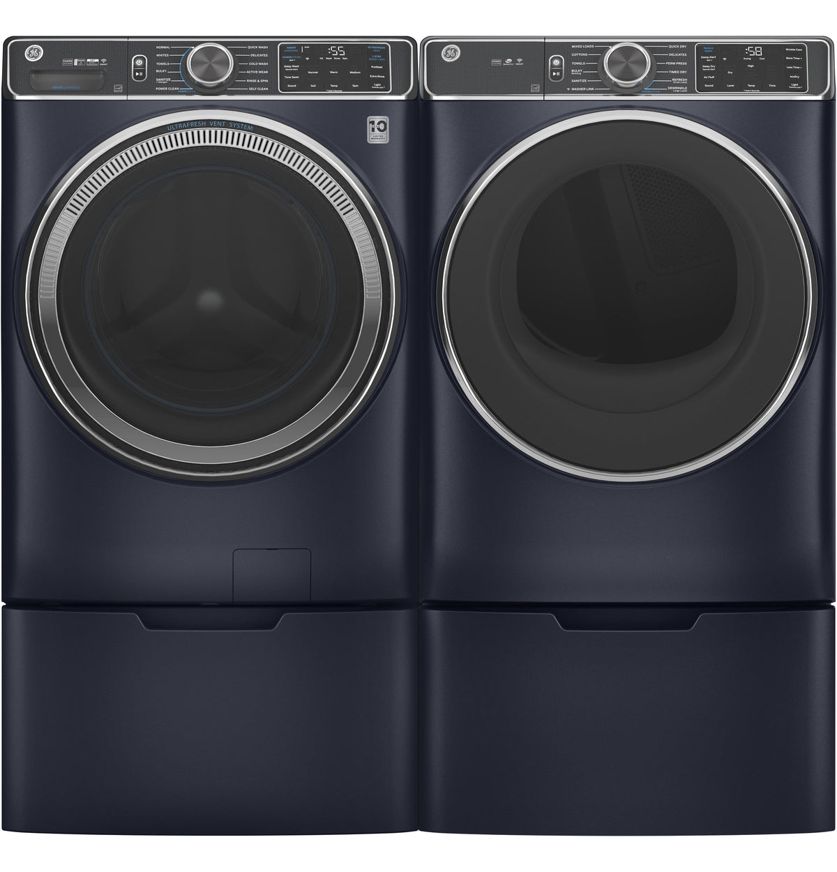 GE 7.8-cu ft Stackable Steam Cycle Electric Dryer (Sapphire Blue) ENERGY STAR