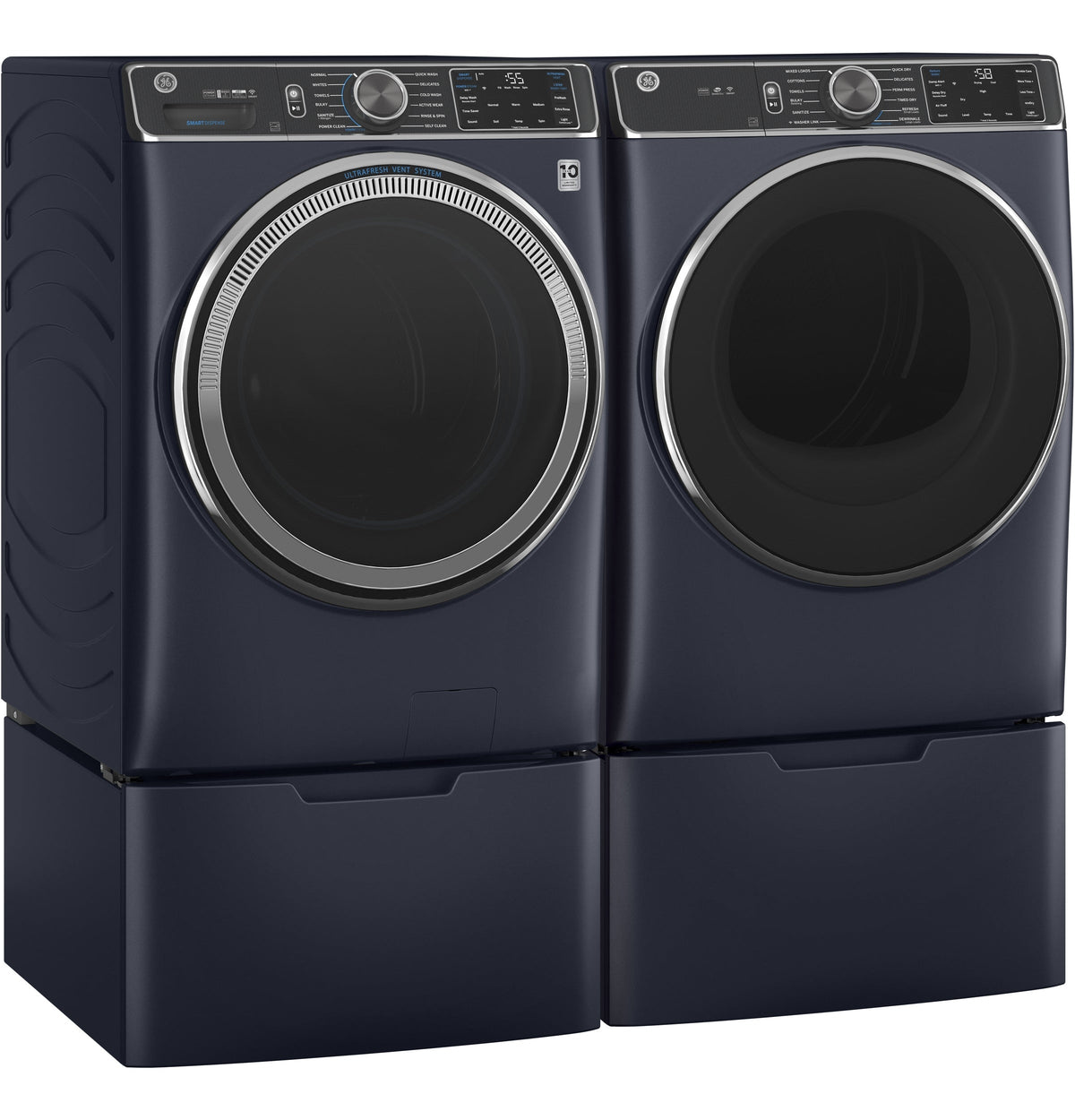 GE 7.8-cu ft Stackable Steam Cycle Electric Dryer (Sapphire Blue) ENERGY STAR