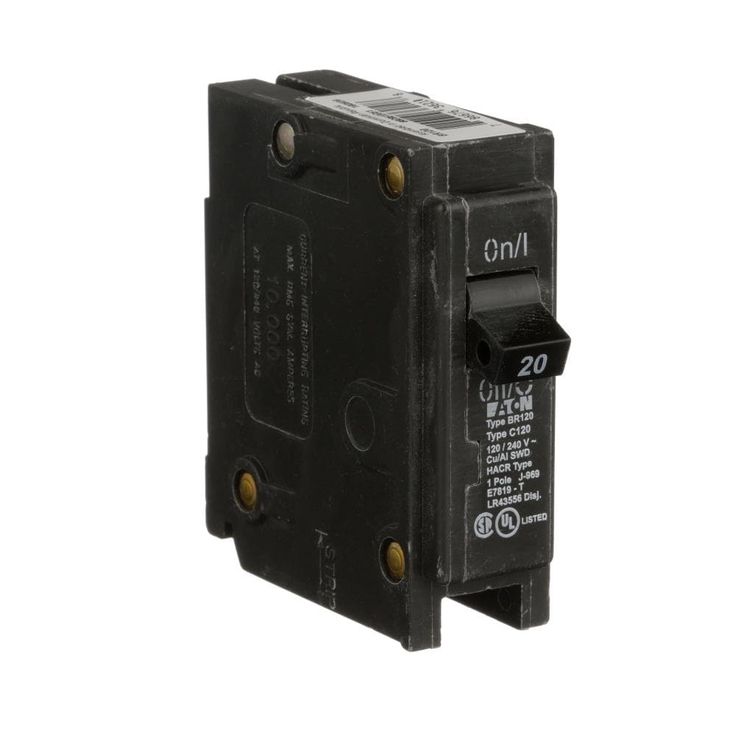 Eaton Type BR 20-Amp 1-Pole Standard Trip Circuit Breaker
