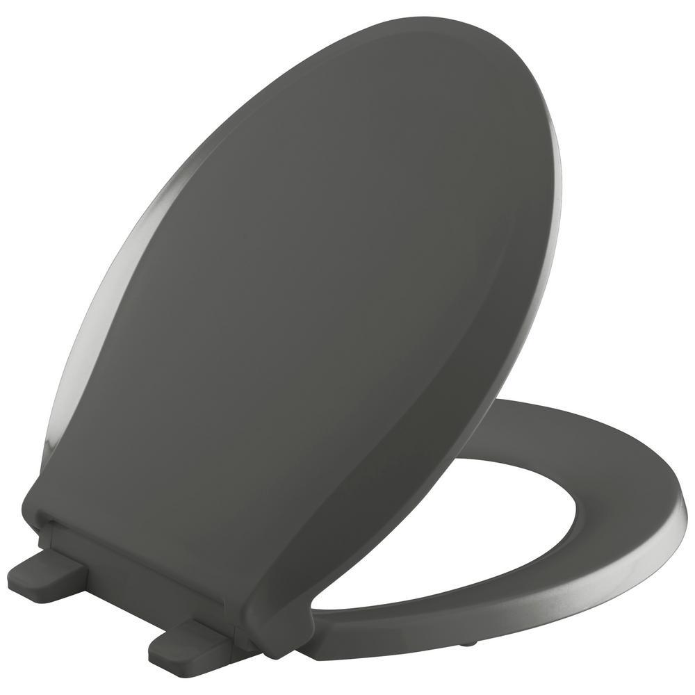 Cachet Quiet-Close Round Closed Front Toilet Seat with Grip-Tight Bumpers in White - Super Arbor