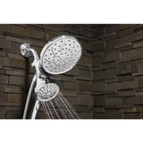 Attract 6-spray 6.75 in. Dual Shower Head and Handheld Shower Head in Chrome