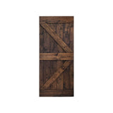 36 in x 84 in K Series DIY Dark Walnut Finished Knotty Pine Wood Barn Door Slab - Super Arbor