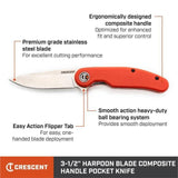 Crescent 3.5 in. Harpoon Blade Everyday Carry Pocket Knife with Rawhide Composite Handle