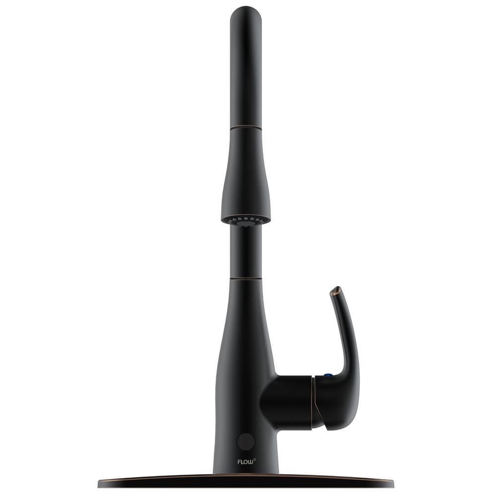Motion Activated Single-Handle Pull-Down Sprayer Kitchen Faucet in Matte Black - Super Arbor