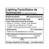 Viribright 35-Watt Equivalent B10 Dimmable E12 Candelabra Base LED Light Bulb Cool White (12-Pack) 4000K