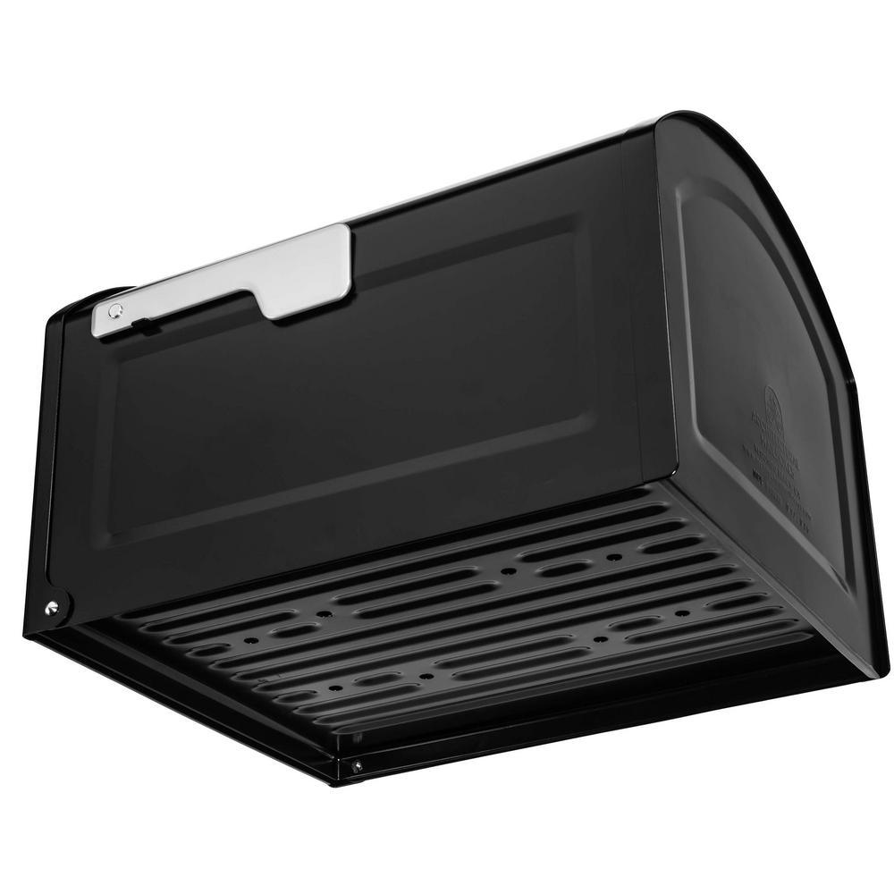 Centennial Extra Large Capacity Post Mount Parcel Mailbox in Black with Premium Silver Handle and Flag - Super Arbor