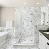 Style Selections Statuary White 12-in x 24-in Matte Porcelain Marble Look Floor Tile