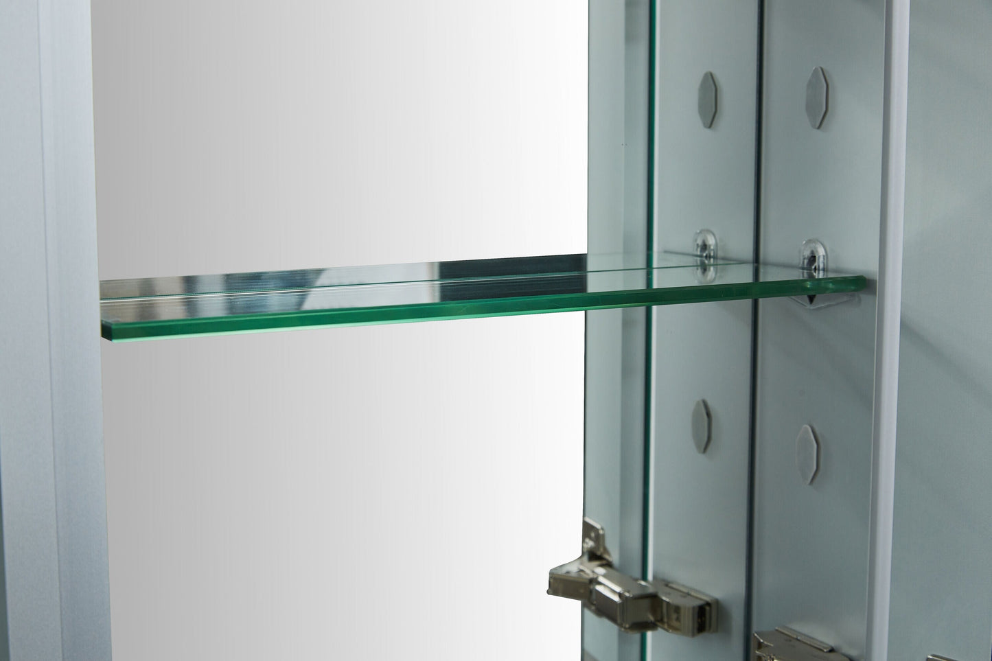 Forclover DON 15-in x 24-in Surface/Recessed Mount Satin Mirrored Soft Close Medicine Cabinet