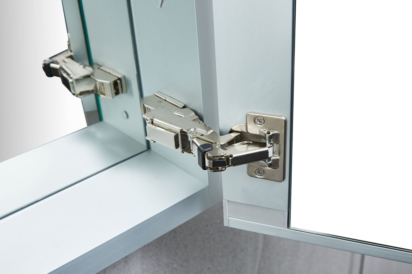 Forclover DON 15-in x 24-in Surface/Recessed Mount Satin Mirrored Soft Close Medicine Cabinet