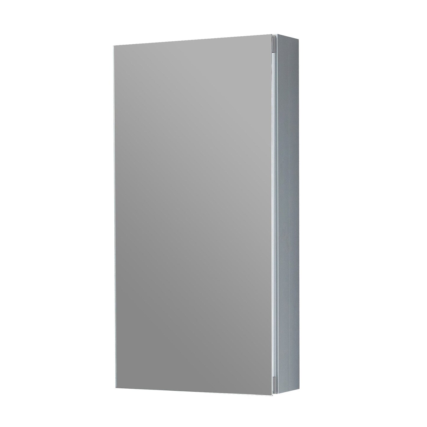 Forclover DON 15-in x 24-in Surface/Recessed Mount Satin Mirrored Soft Close Medicine Cabinet