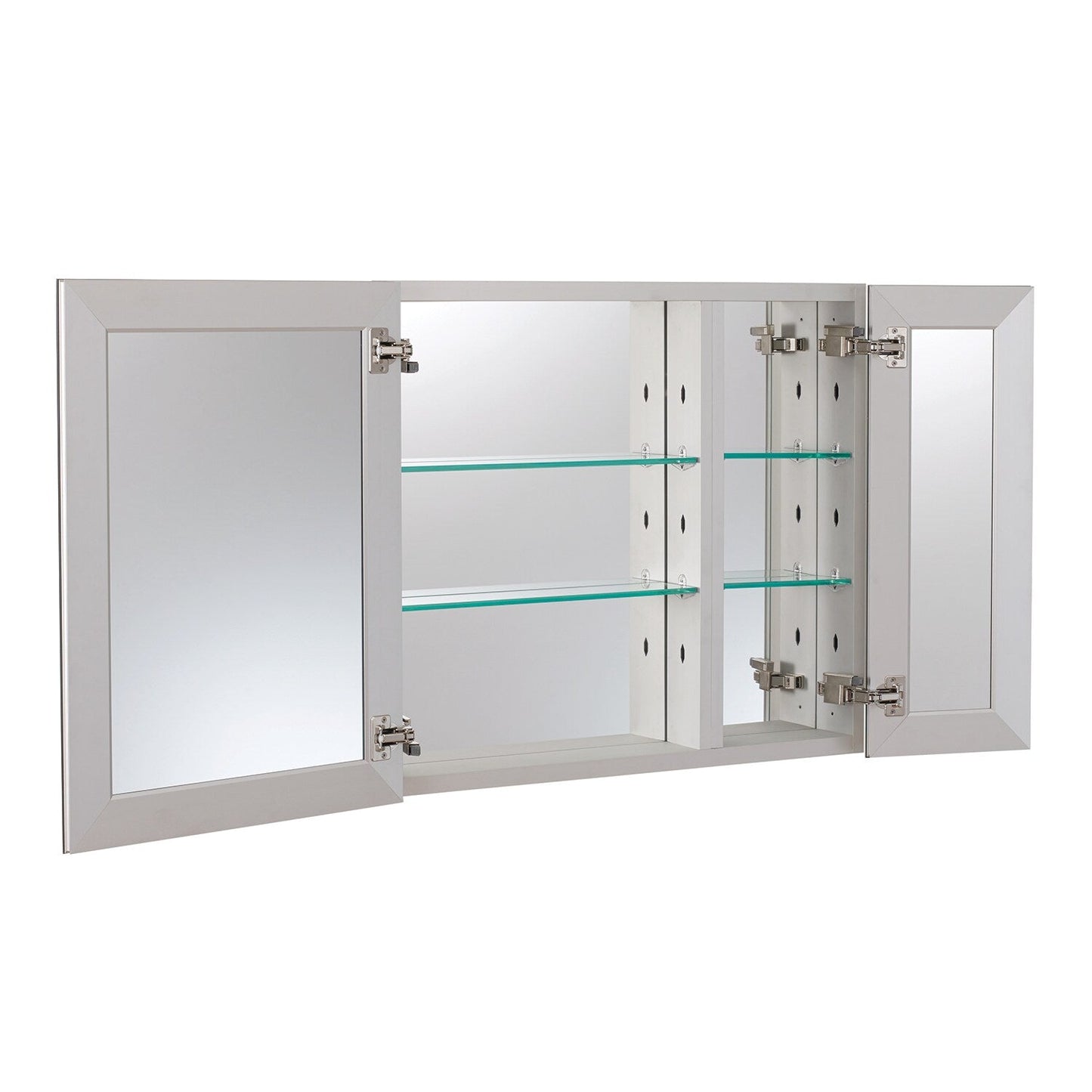 Forclover KF 30-in x 26-in Surface/Recessed Mount Satin Mirrored Soft Close Medicine Cabinet