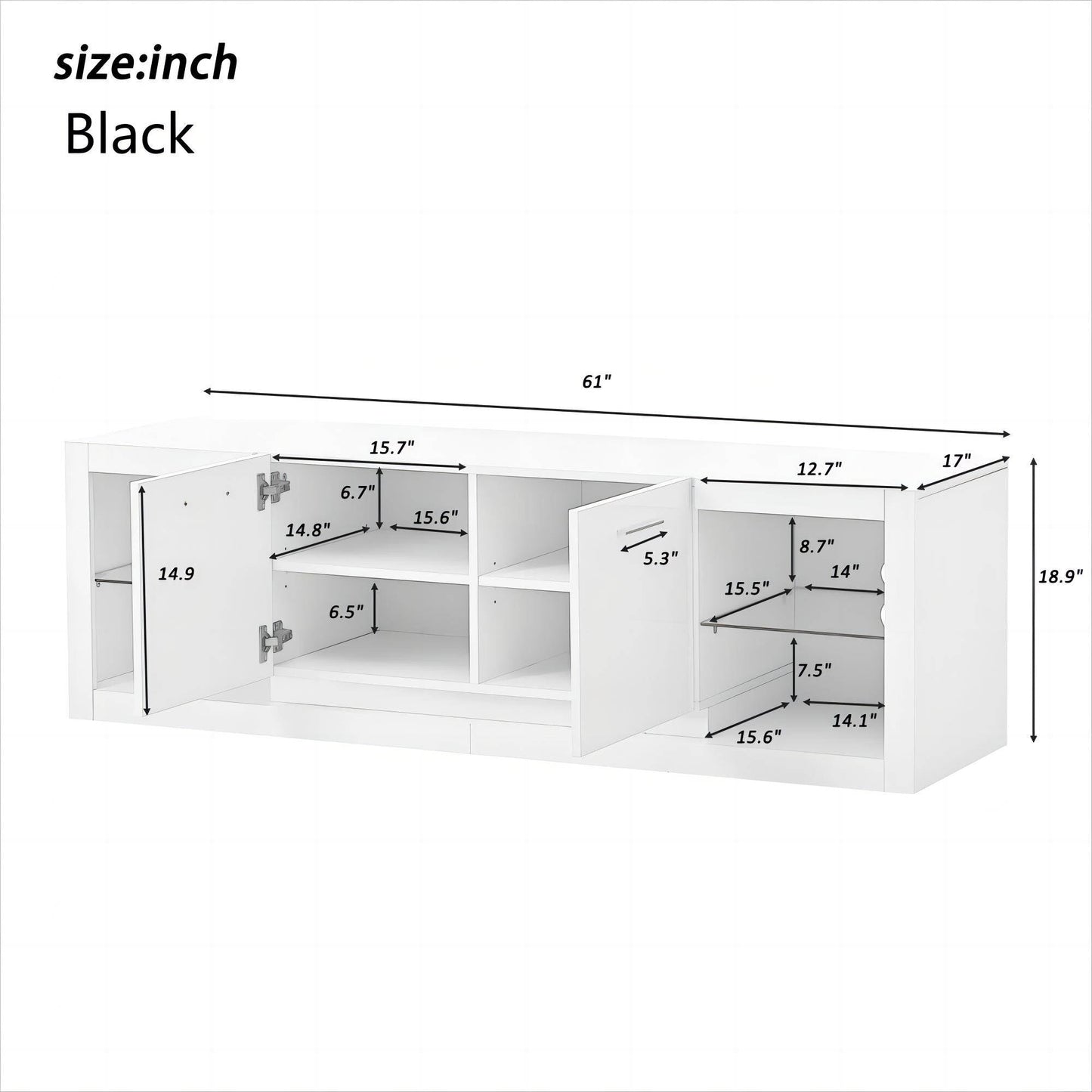 Yiekholo Modern/Contemporary Black Tv Cabinet (Accommodates TVs up to 70-in)