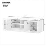 Yiekholo Modern/Contemporary Black Tv Cabinet (Accommodates TVs up to 70-in)