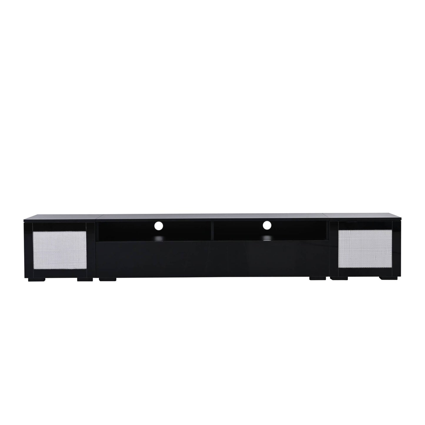 Yiekholo Modern/Contemporary Black Tv Cabinet (Accommodates TVs up to 80-in)