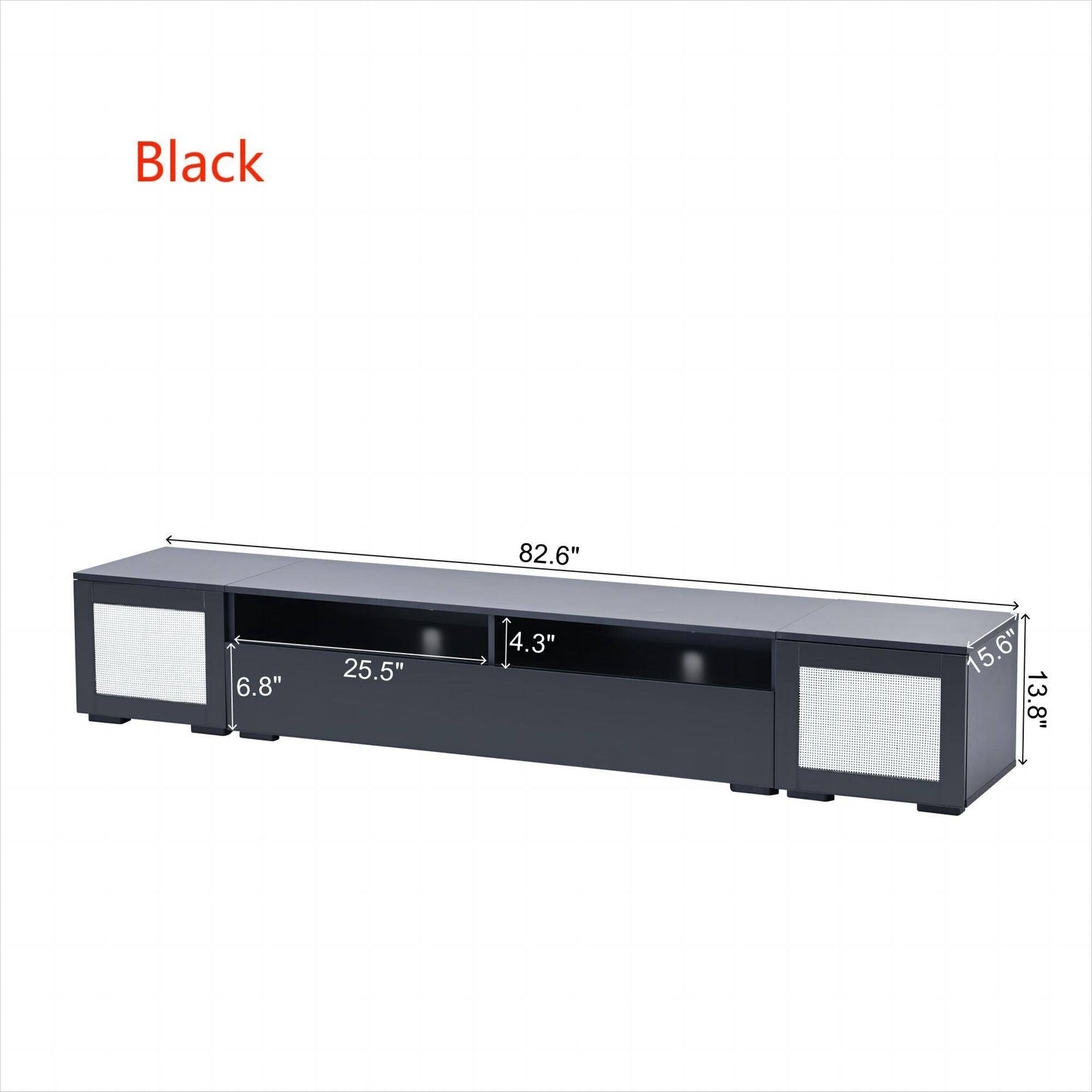 Yiekholo Modern/Contemporary Black Tv Cabinet (Accommodates TVs up to 80-in)