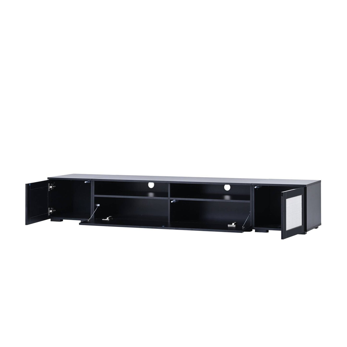 Yiekholo Modern/Contemporary Black Tv Cabinet (Accommodates TVs up to 80-in)