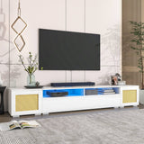 Yiekholo Modern/Contemporary White Tv Cabinet (Accommodates TVs up to 80-in)