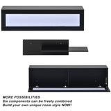 Yiekholo Modern/Contemporary Black Tv Cabinet (Accommodates TVs up to 80-in)