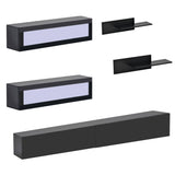 Yiekholo Modern/Contemporary Black Tv Cabinet (Accommodates TVs up to 80-in)