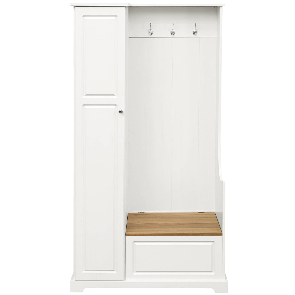 Yiekholo Casual 35.55-in White Wood Hall Tree