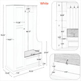 Yiekholo Casual 35.55-in White Wood Hall Tree