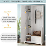 Yiekholo Casual 35.55-in White Wood Hall Tree
