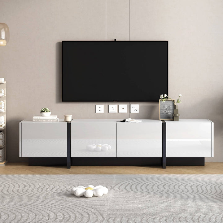 Yiekholo Modern/Contemporary White Tv Cabinet (Accommodates TVs up to 80-in)