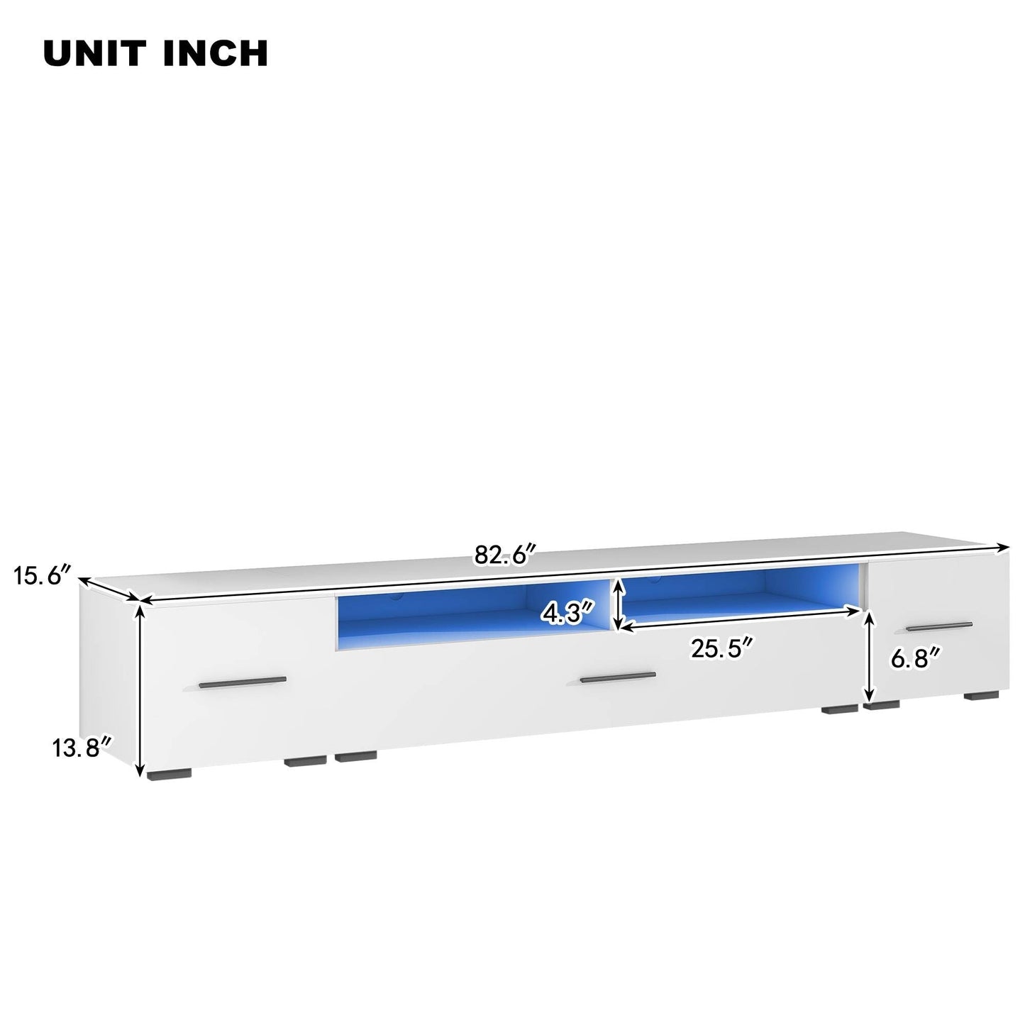 Yiekholo Modern/Contemporary White Tv Cabinet (Accommodates TVs up to 80-in)