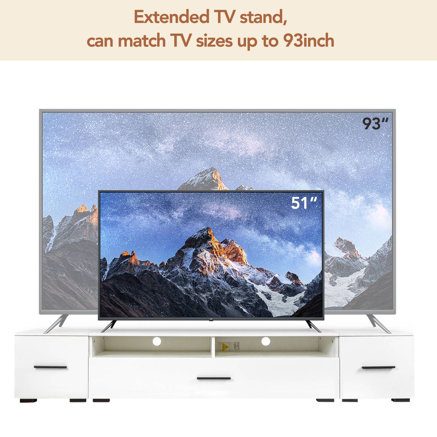 Yiekholo Modern/Contemporary White Tv Cabinet (Accommodates TVs up to 80-in)