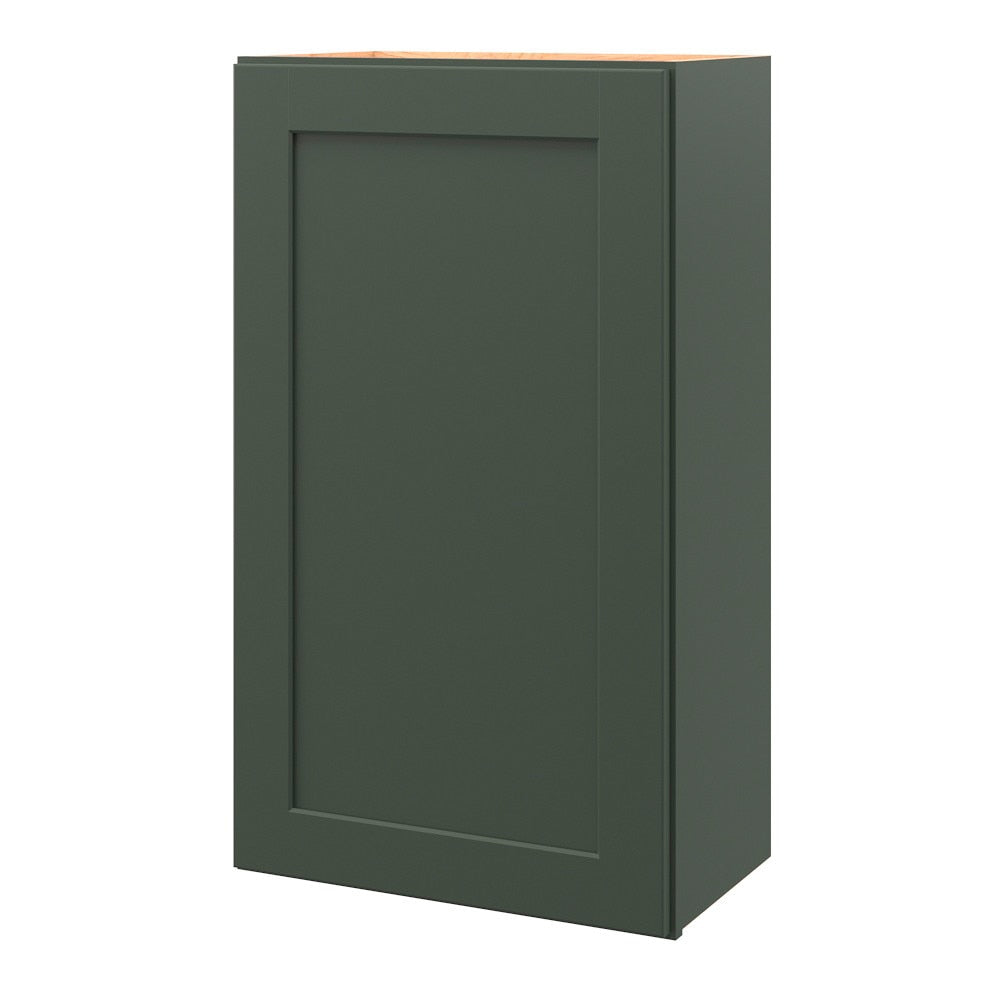 allen + roth Galway 24-in W x 36.125-in H x 12-in D Sage Wall Fully Assembled Cabinet (Flat Panel Shaker Door Style)