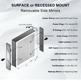 Forclover 30-in x 30-in Lighted LED Fog Free Surface/Recessed Mount Silver Mirrored Soft Close Medicine Cabinet with Outlet