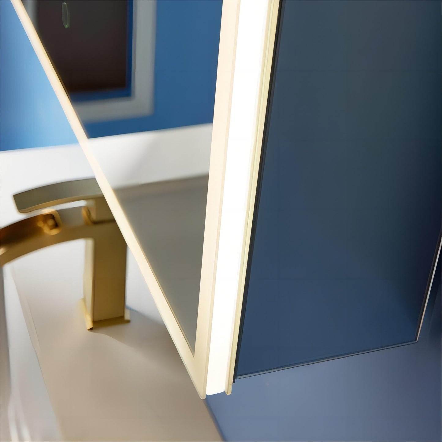 Forclover 36-in x 30-in Lighted LED Fog Free Surface/Recessed Mount Silver Mirrored Soft Close Medicine Cabinet with Outlet