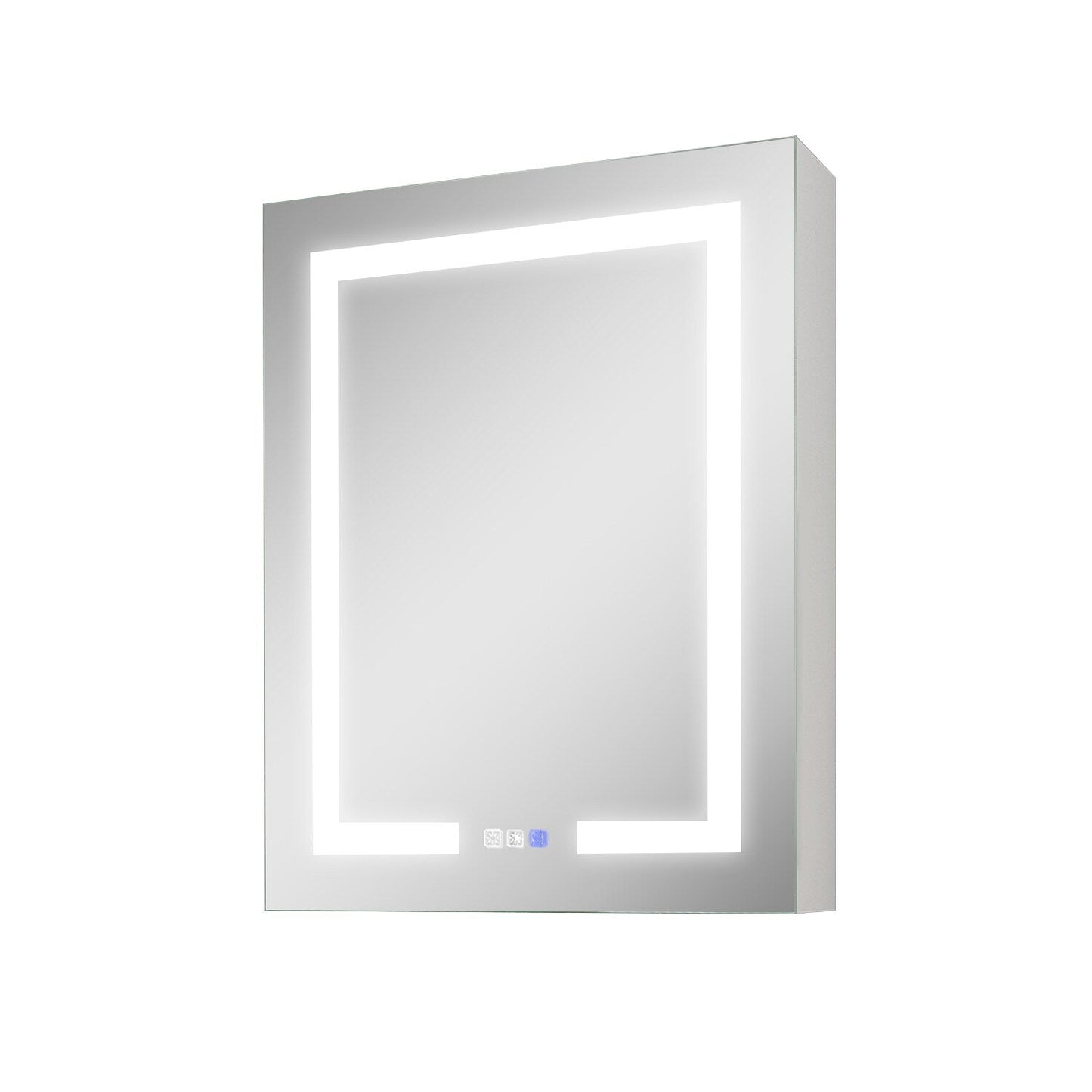 Forclover 24-in x 30-in Lighted LED Fog Free Surface/Recessed Mount Silver Mirrored Medicine Cabinet