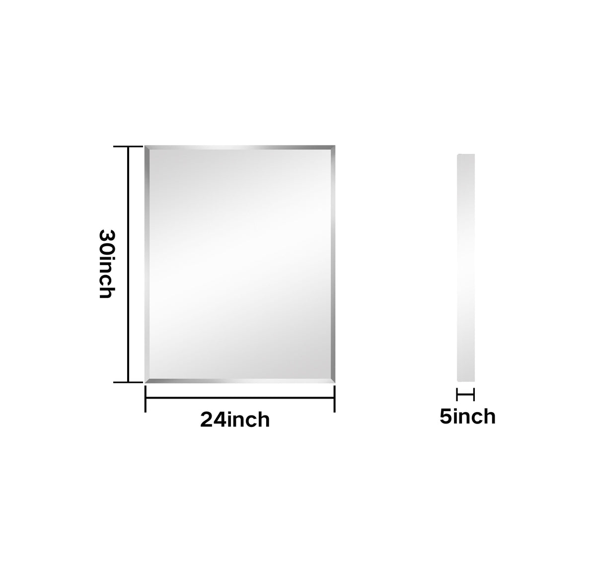 Forclover MA 24-in x 30-in Surface Mount Silver Mirrored Soft Close Medicine Cabinet