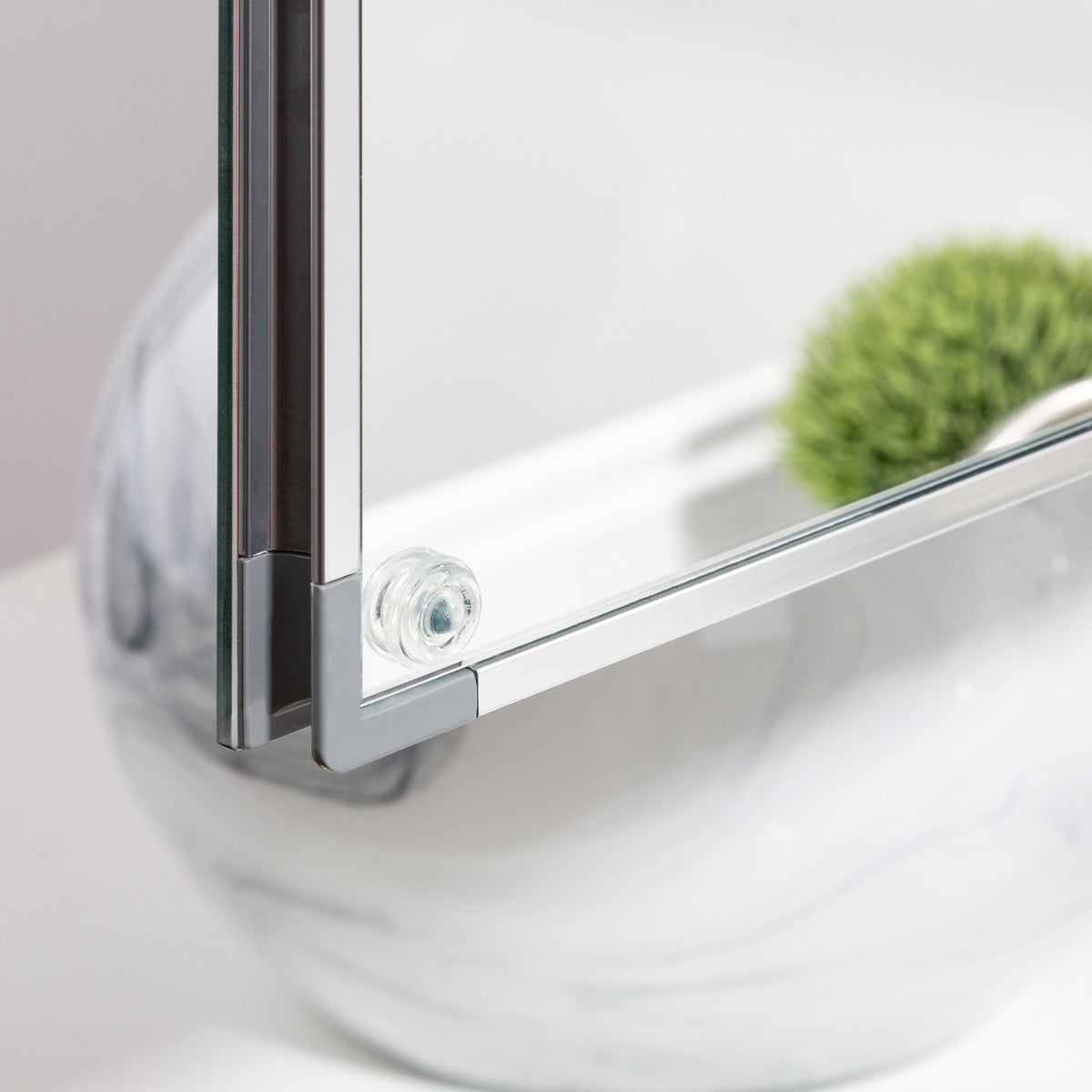 Forclover 20-in x 26-in Surface/Recessed Mount Silver Mirrored Soft Close Medicine Cabinet