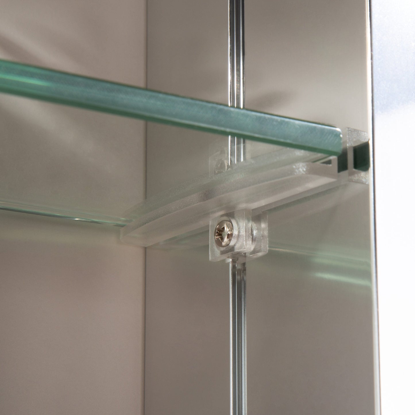 Forclover 24-in x 30-in Surface/Recessed Mount Silver Mirrored Soft Close Medicine Cabinet