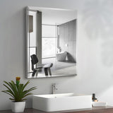 Forclover MA 24-in x 30-in Surface Mount Silver Mirrored Soft Close Medicine Cabinet