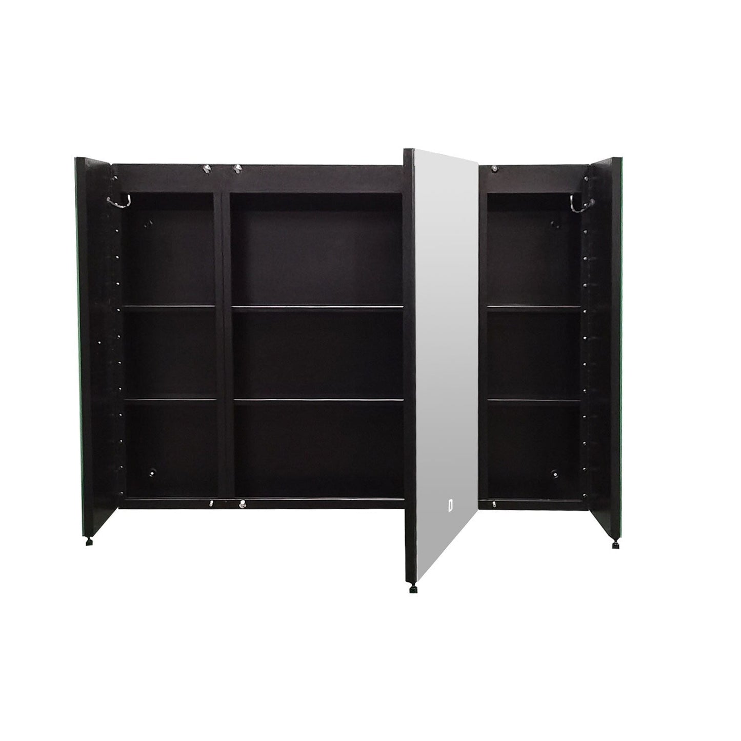 Forclover MA 36-in x 26-in Lighted LED Fog Free Surface Mount Black Mirrored Soft Close Medicine Cabinet