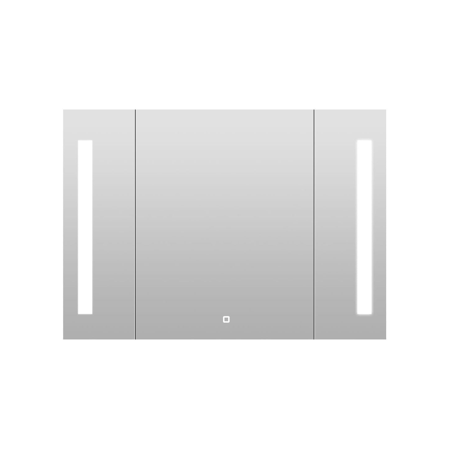 Forclover MA 36-in x 26-in Lighted LED Fog Free Surface Mount Black Mirrored Soft Close Medicine Cabinet