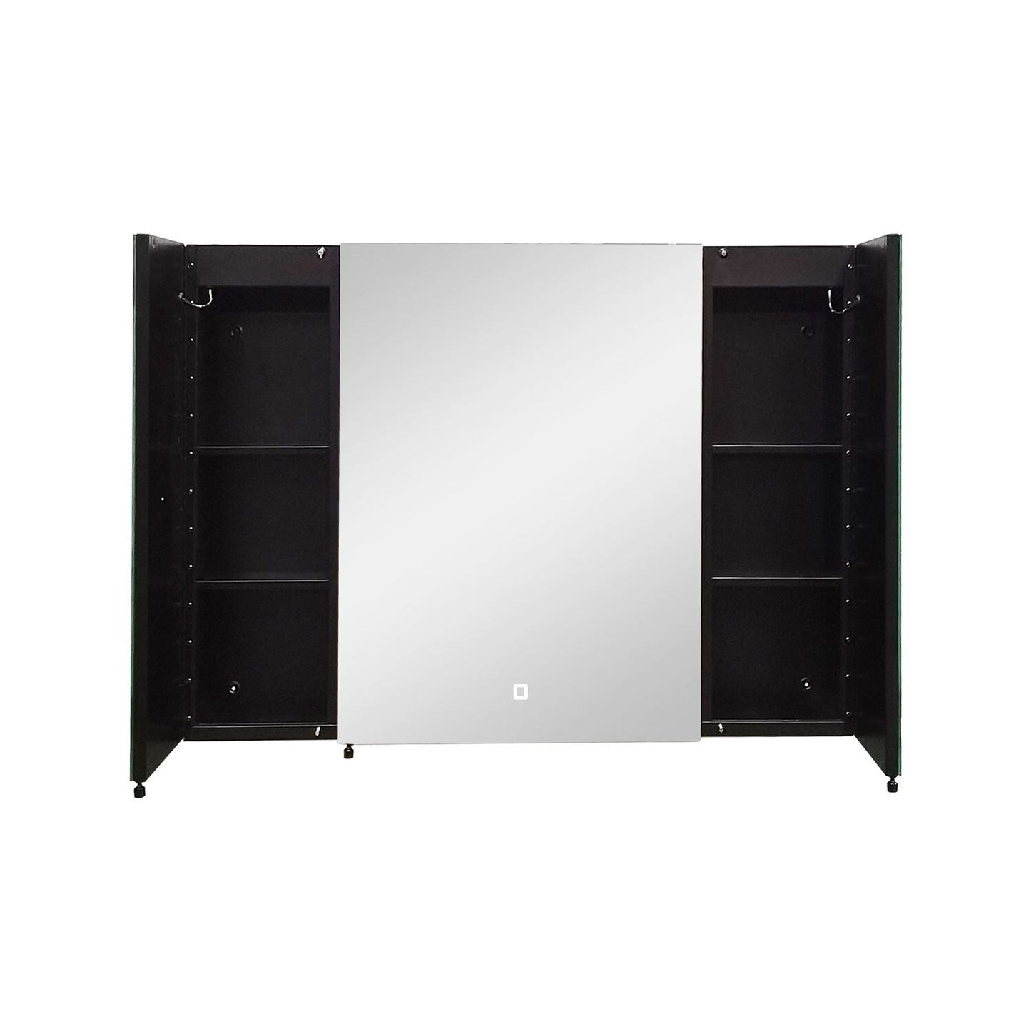 Forclover MA 36-in x 26-in Lighted LED Fog Free Surface Mount Black Mirrored Soft Close Medicine Cabinet