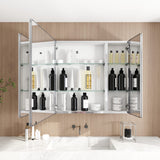 Forclover 36-in x 26-in Recessed Mount Silver Mirrored Medicine Cabinet