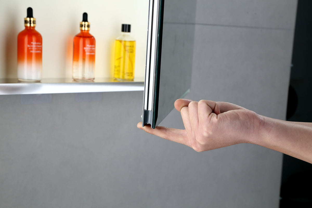 Forclover 36-in x 26-in Recessed Mount Silver Mirrored Medicine Cabinet