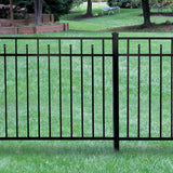 Freedom Concord/New Haven 6-ft H x 2-in W Black Aluminum Spaced Picket Flat-top Decorative Line Fence Post