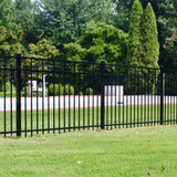 Freedom Concord/New Haven 6-ft H x 2-in W Black Aluminum Spaced Picket Flat-top Decorative Line Fence Post