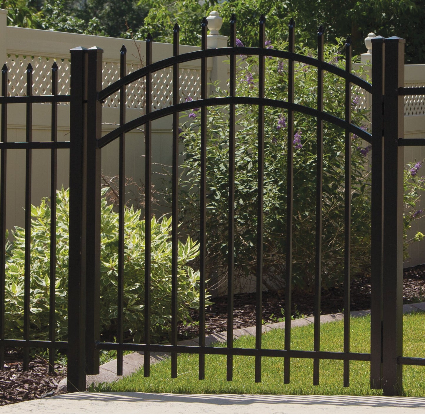 Freedom Providence 6-ft H x 2-in W Black Aluminum Spaced Picket Pressed-point Decorative Gate Fence Post