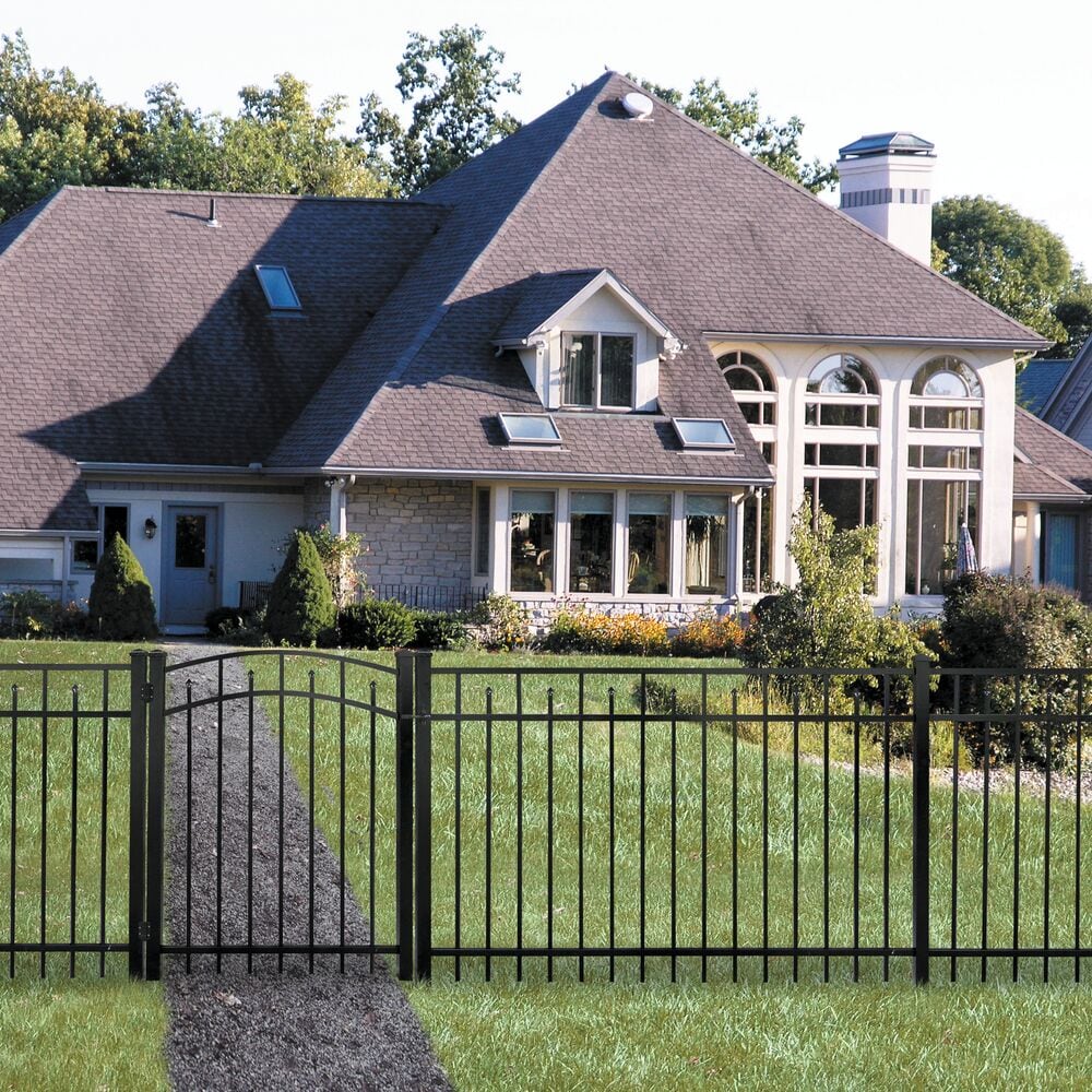 Freedom Providence 6-ft H x 2-in W Black Aluminum Spaced Picket Pressed-point Decorative Gate Fence Post