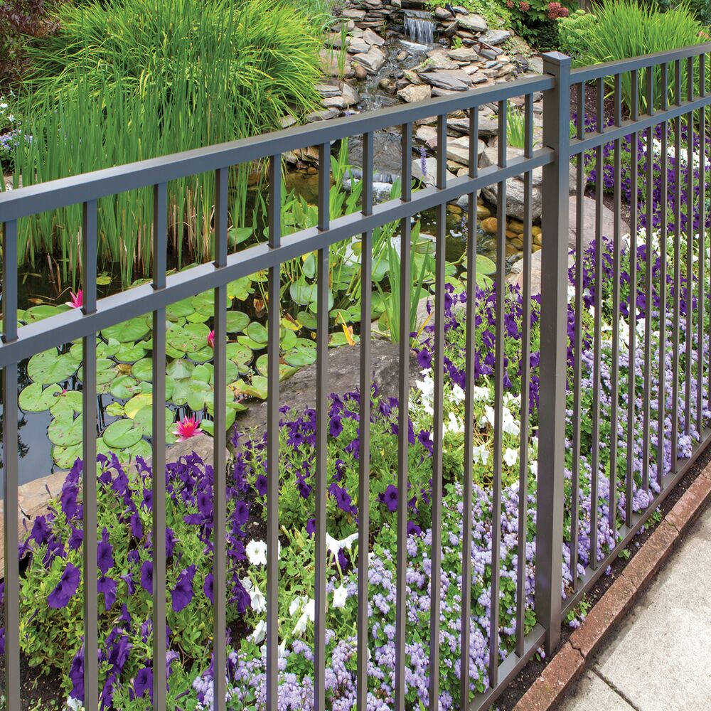 Freedom Concord/New Haven 7-ft H x 2-in W Pewter Aluminum Decorative Line Fence Post